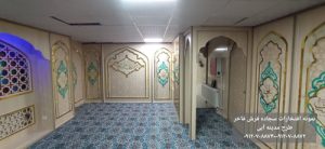 سجاده فرش -طرح-مدینه-آبی-سجاده فرش فاخر