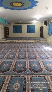سجاده فرش نمازخانه مدرسه-طرخح ساجده آبی-سجاده فرش فاخر